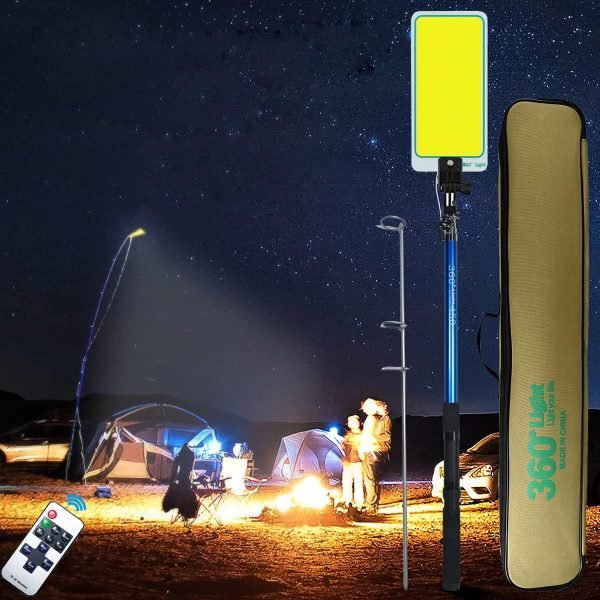 Camping Light COB Outdoor Lamp Fishing Light with Telescopic Rod Supper Brightness Lamp Professional Work Light with Remote Control