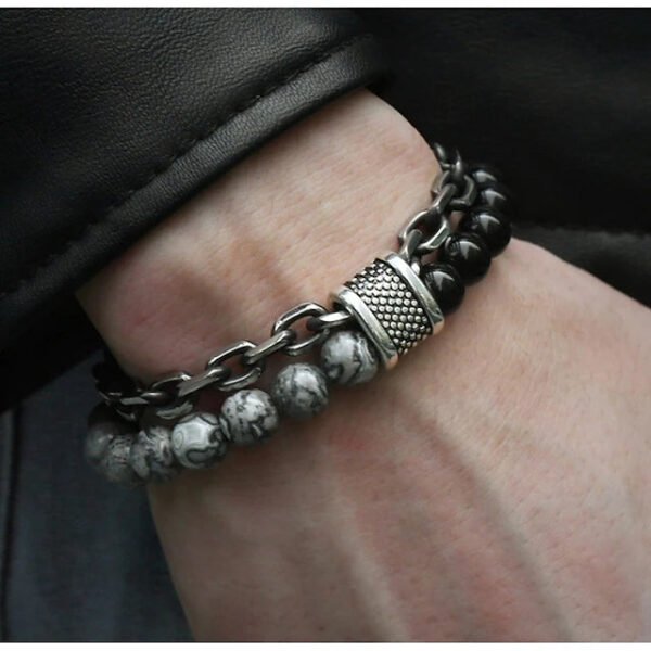 Beaded Chain Bracelet for Men & Women - Image 2