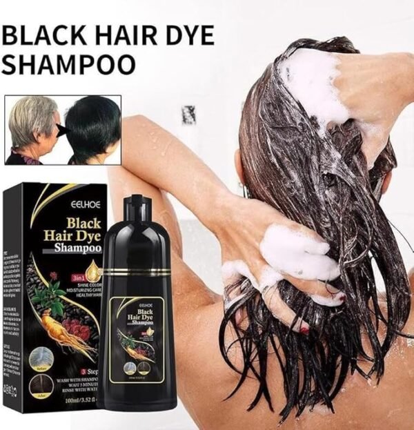 Natural Black Hair 3- IN-1 Dye Shampoo - Image 3